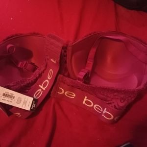 Bebe push up bra, 34xdd , purpleish/pink